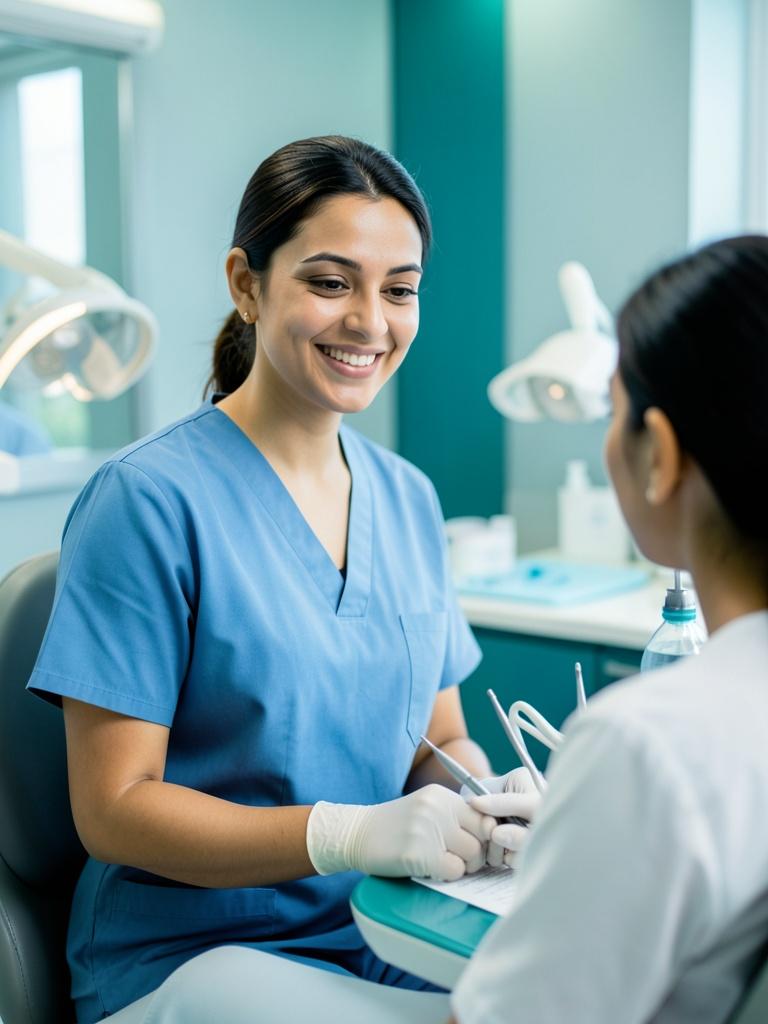 Dr. Apurva providing empathetic dental consultation at The Crown Dental